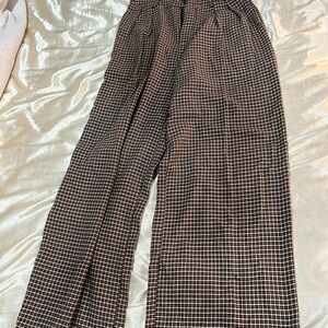 Cider Brown and White Houndstooth Pants